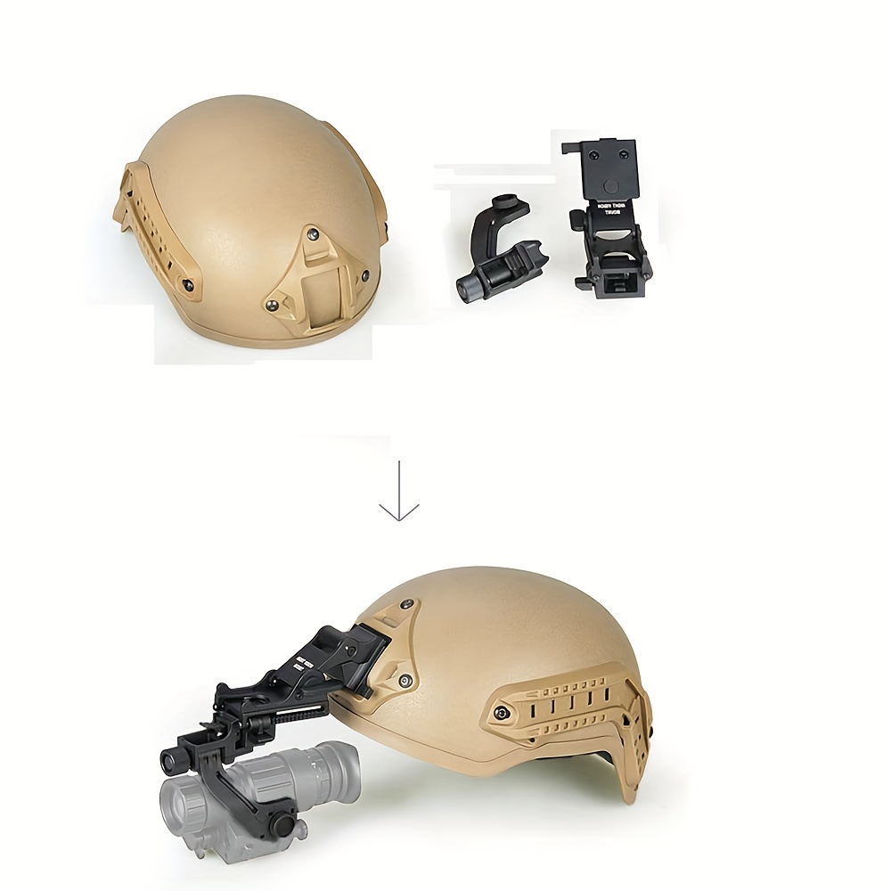 Casque Tactique Et Casque Tactique, Avec Support Pour Lunettes De Vision  Nocturne PVS-14, Modèle Télescopique, Casque Tactique, Lunettes, Lampe De  Poche, Pour Équipement De Paintball,Tan5 : : Sports et Loisirs