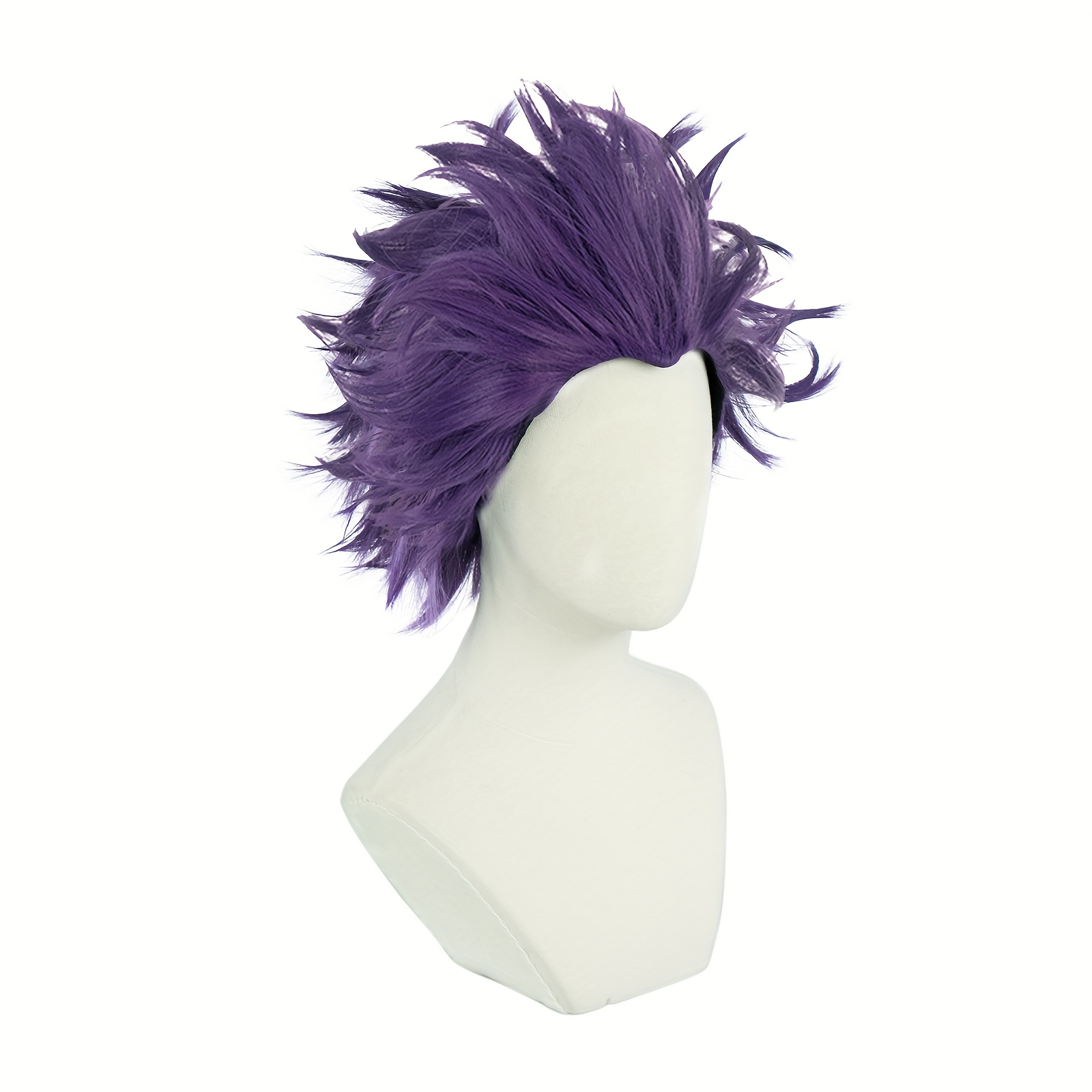 Cybelleza Parrucca Viola Cosplay Parrucca Donna Corta Parrucca Uomo Capelli  Sintetici Lisci Anime Parrucche con Frangia a Strati Unisex Wig per