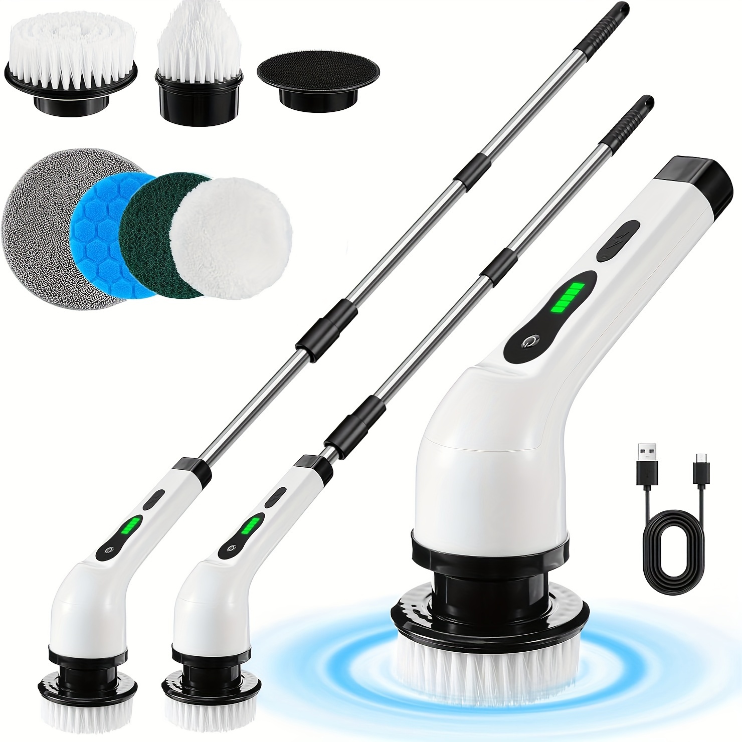 3-in-1 Electric Cleaning Brush With 3 Replaceable Brush Heads - Cordless  Battery Powered Scrubber For Kitchen, Bathroom, Tub, Shower, Tile, Carpet,  Bidet, Sofas - Wall-mountable - Magic Power Scrubber For Deep Cleaning -  Temu