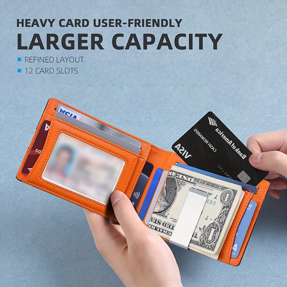 Men Card Holder Blocking Slim Money Clip Carbon Fiber Credit Card Holder  Pocket Wallet Clip Multi-color Optional