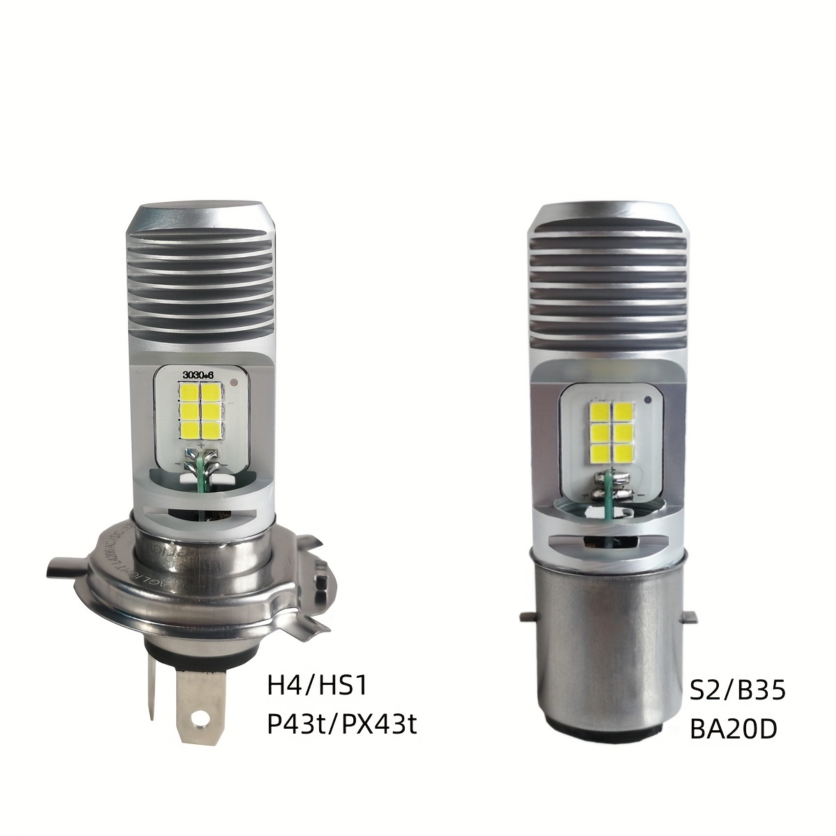 1pc H4 Hs1 P43t Motorcycle Headlamp S2 B35 Base Ba20d Led Headlight Bulb 6000k Dc Wide Voltage 12v 85v High And Low Beam Plug And Play | Shop Now For