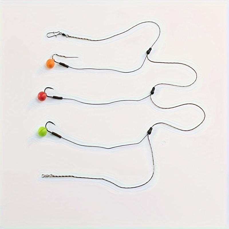 Stainless Steel String Hook Rigs 3 Fishing Hooks Wire Leader - Temu