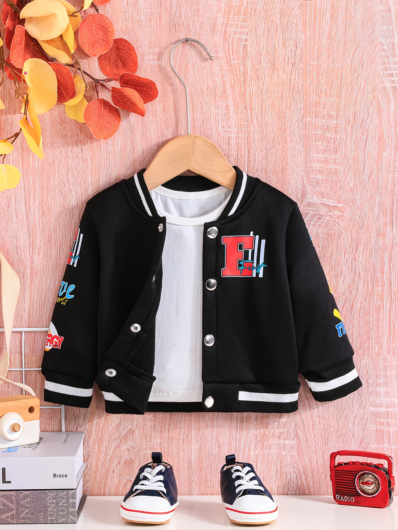 Chaquetas de béisbol para niños y niñas, chaqueta universitaria, casual,  ligera, lisa, abrigo escolar