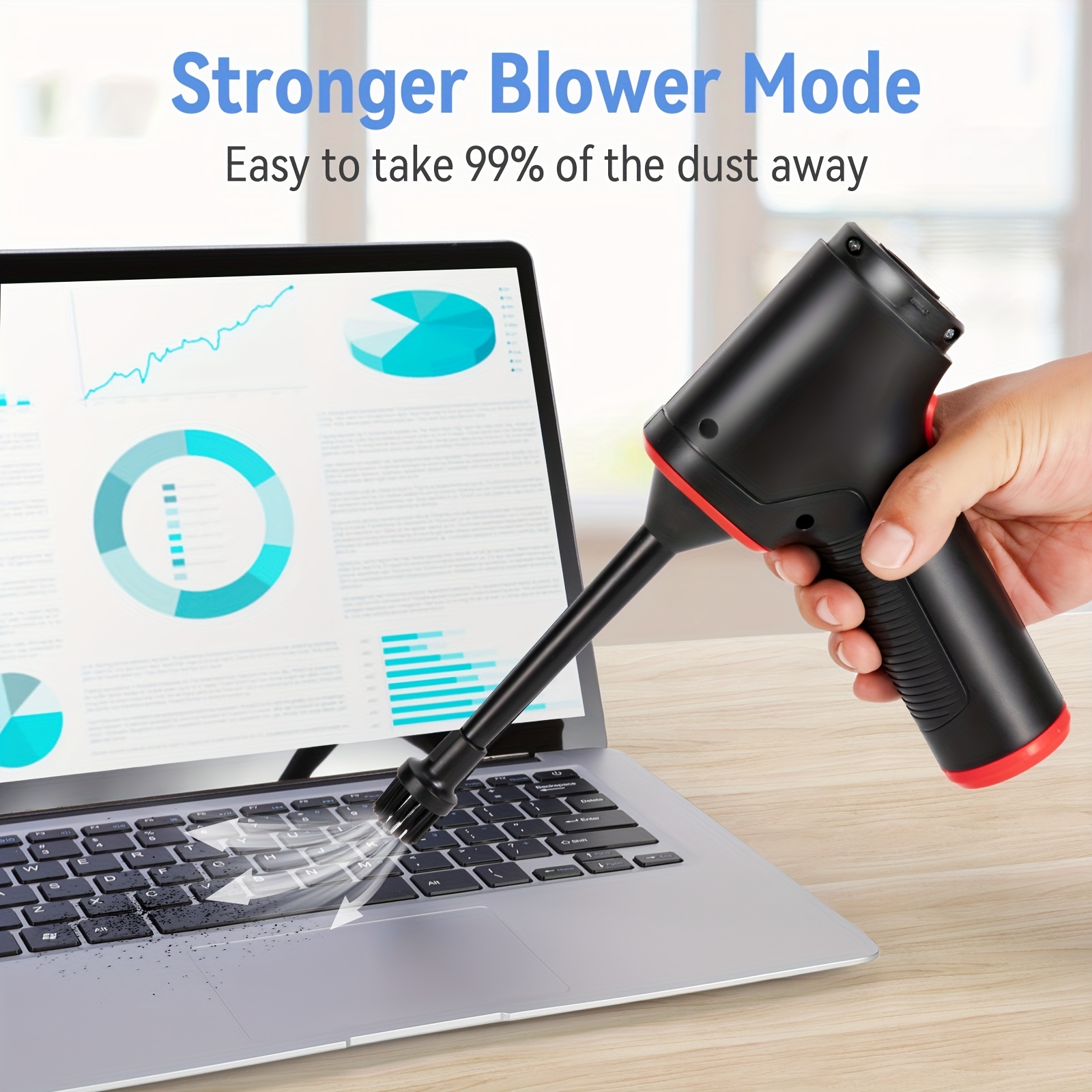 New Rechargable Wireless Air Duster 51000 RPM USB Compressed Air