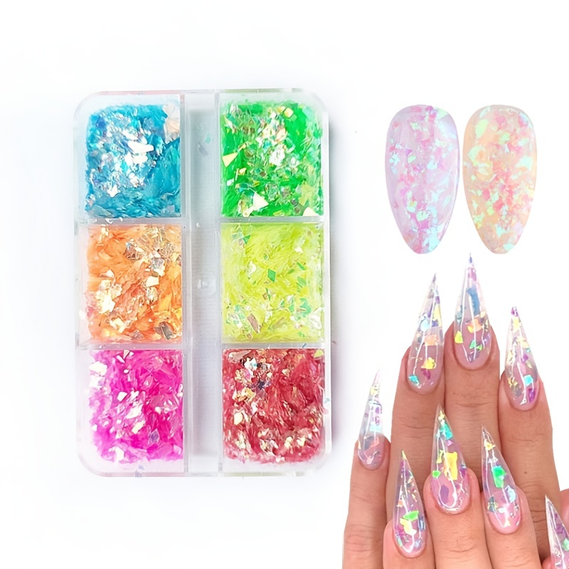 Holographic Glitter Nails Fine Glitter Powder Nail Designs - Temu