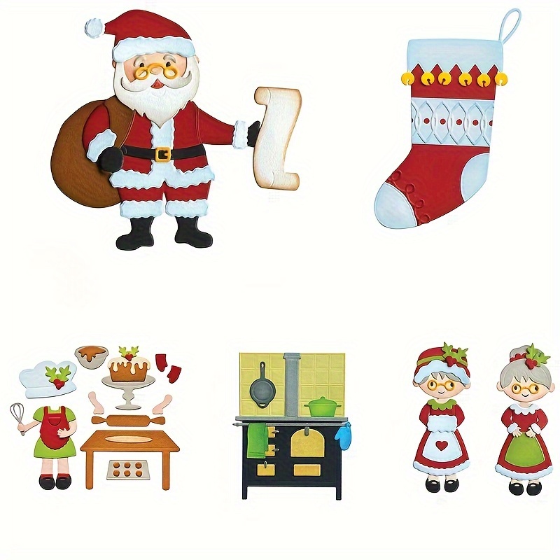 Christmas Santa Metal Cutting Dies For Card Making Diy - Temu