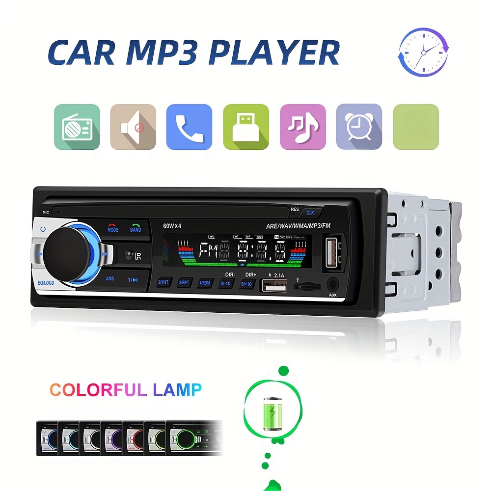 Autoradio VORDON avec kit mains libres Bluetooth,MP3/FM 1 Din avec  SD/AUX/2USB