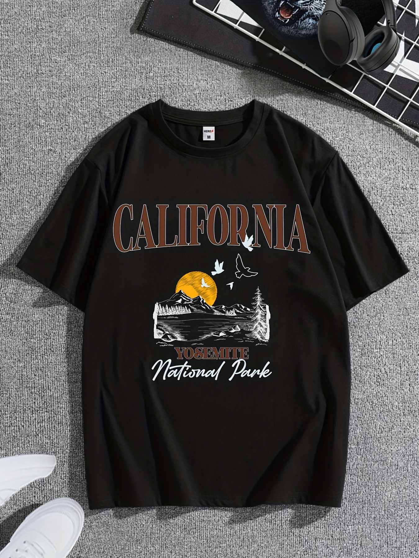 T-shirt, Germany Outdoor Kurzarm California Herren Casual Rundhalsausschnitt Sommer Venice Beach Männerkleidung Tee - Print Top, Graphic Leicht - Temu Herren Kreativ Für Stretch