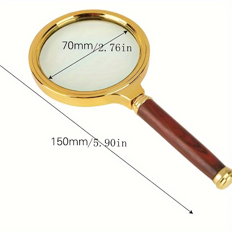 10x Handheld Glass Magnifier, 2 Inch Diameter