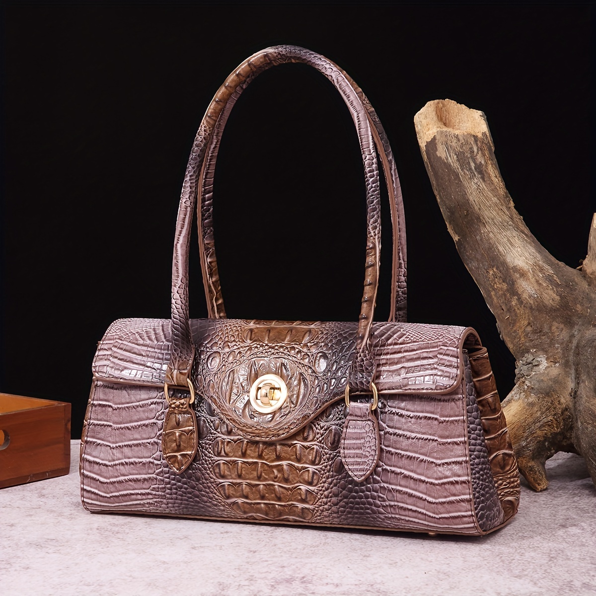 Crocodile Pattern Luxury Underarm Bag