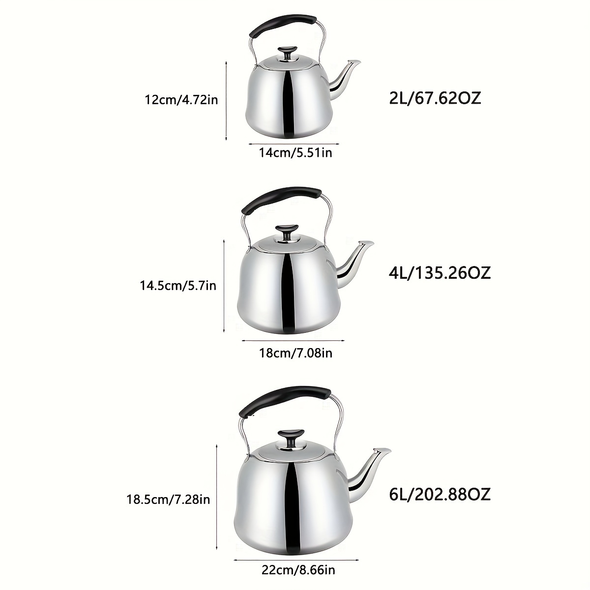 1pc Whistle Tea Kettle for Stove Top, 3L/101oz Stainless Steel