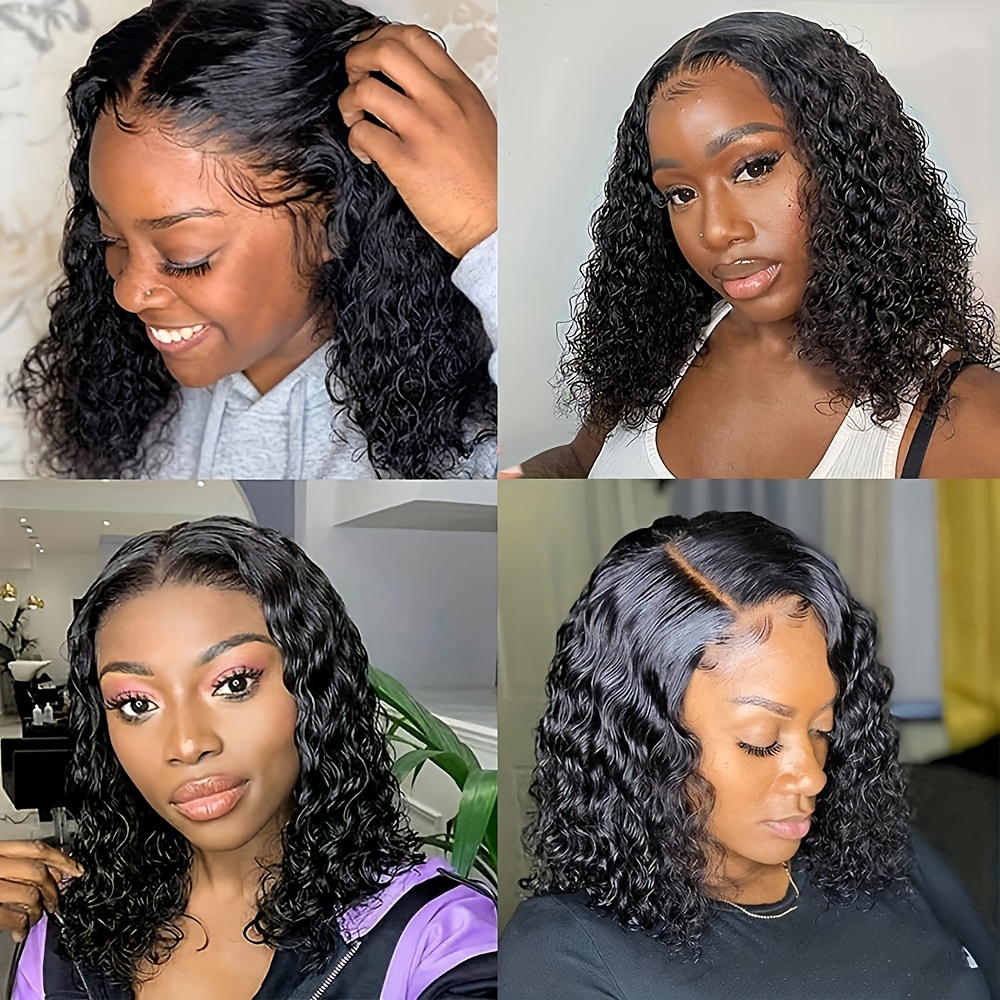 10” 4b 4c Afro kinky Coily Short Human Hair Lace Front Wig 13x4 Frontal Wig