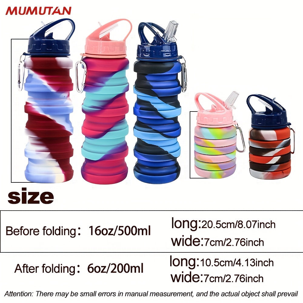 Collapsible Silicone Water Bottle 17oz BPA Free FDA Approved