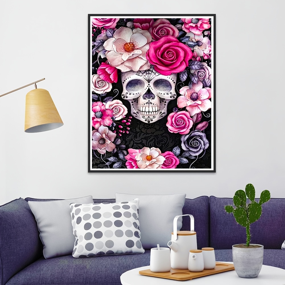  Adult Diamond Art Painting Kit - Colorful Flower Skull