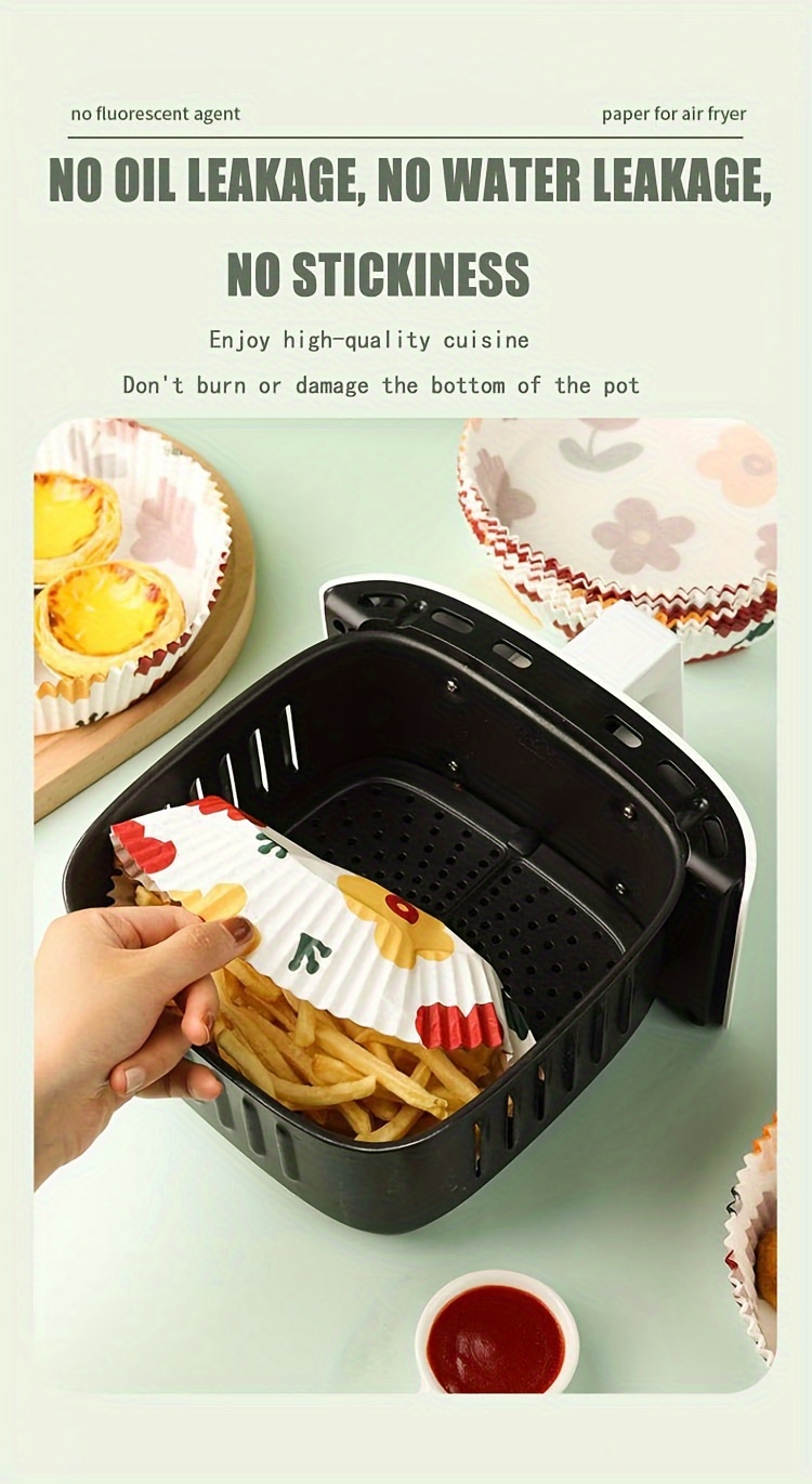 Disposable Air Fryer Paper Liners, Non Stick Kraft Paper Air Fryer Basket  Liner, Odorless, Non Fluorescent, Oil Resistant, Waterproof, Suitable For  Steamers, Microwave Ovens, Air Fryers - Temu