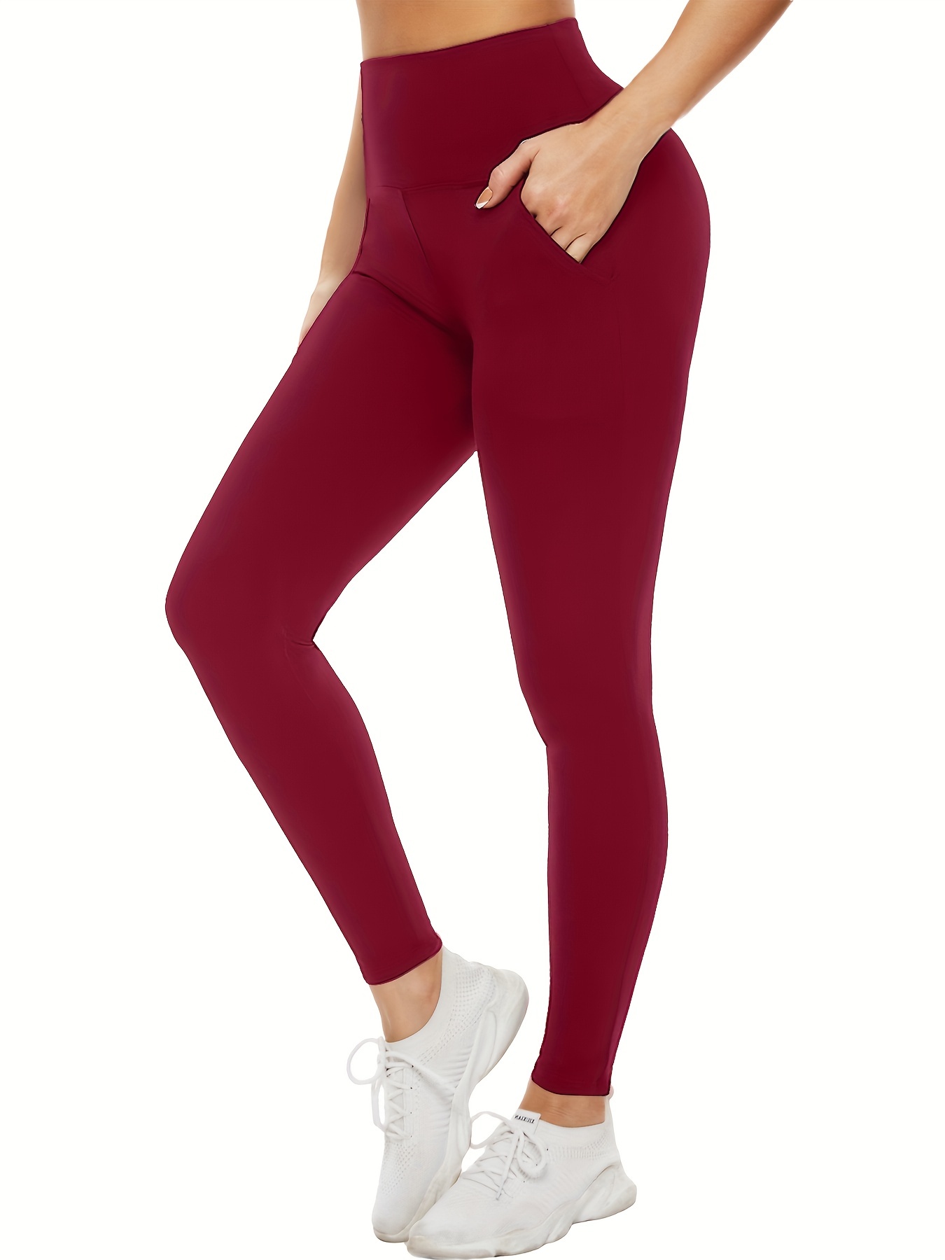 Buy 1 or 2 Pack High Waist Yoga Pants with Pockets, Tummy Control