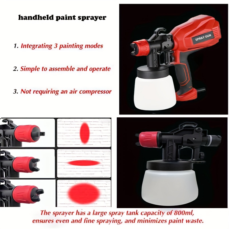 3 Nozzles Eu Plug 220v Easy-to-use Electric Paint Sprayer For Furniture,  Fence, Car, Bicycle, And Chair - Sprays Latex Paint With Ease And Cleanup -  Temu Germany