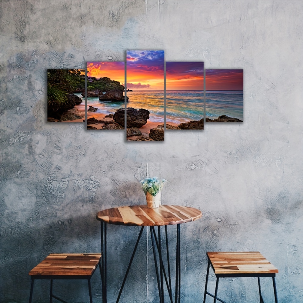  Yoga Wall Art, Canvas Prints Seascape and Girl Do Yoga on  Seaside, Picture Painting Landscape Ocean Modern Home Decor Framed and  Stretches for Yoga Room Girl Bedroom Gift : Handmade Products
