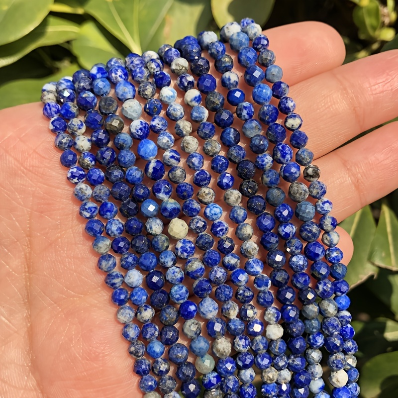Natural Faceted Stone Blue Small Beads Tree Agate Lapis - Temu