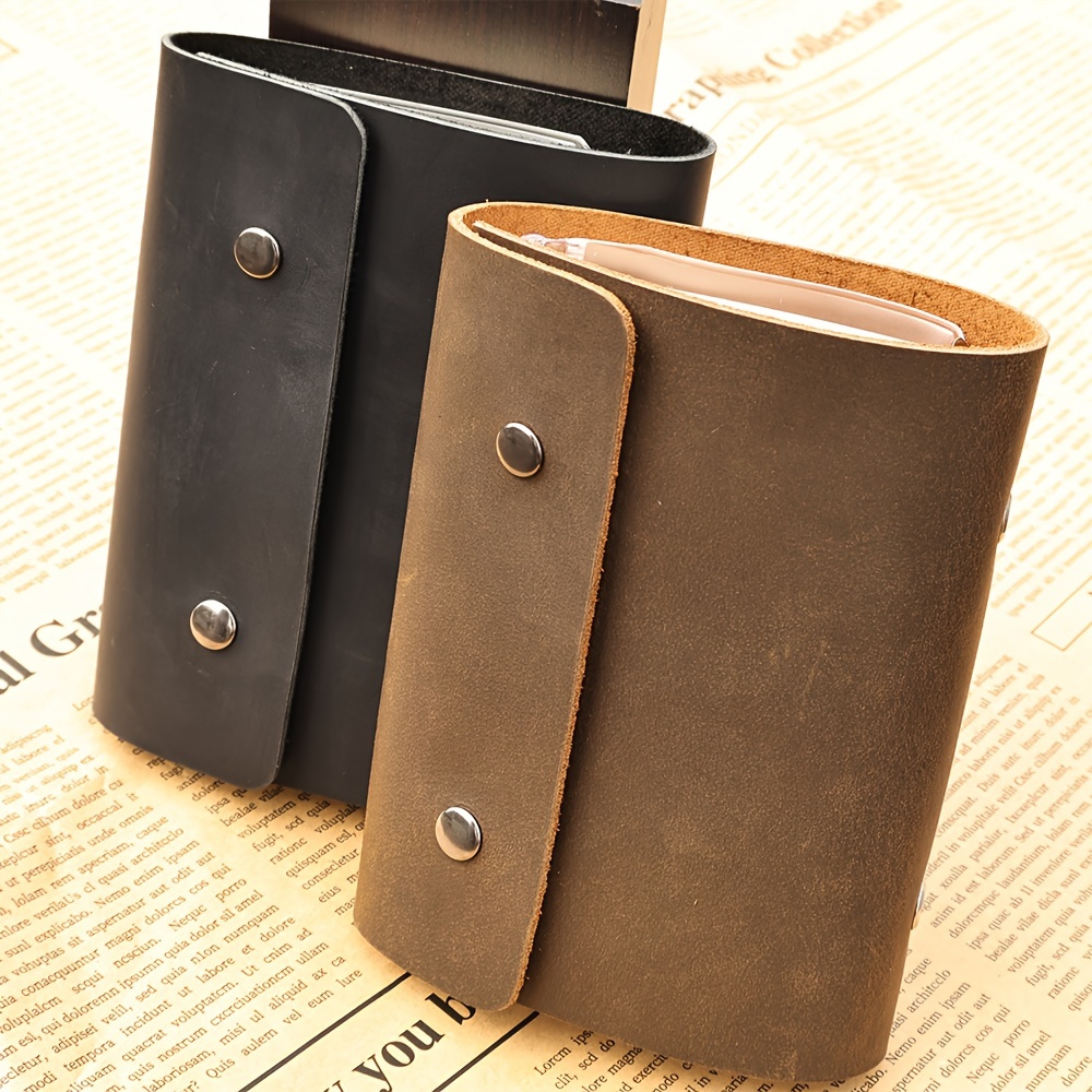 Portable Genuine Leather Notebook Nature Cowhide Note Book - Temu