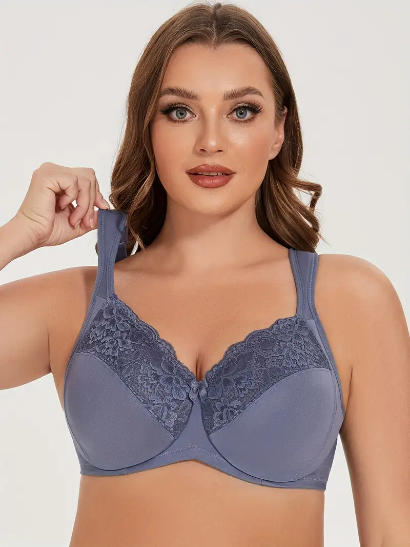 38/85 , Blue : Generic Women Plus Size Lace Thin Cup Full Figure Push Up  Underwire Bra : : Clothing & Accessories