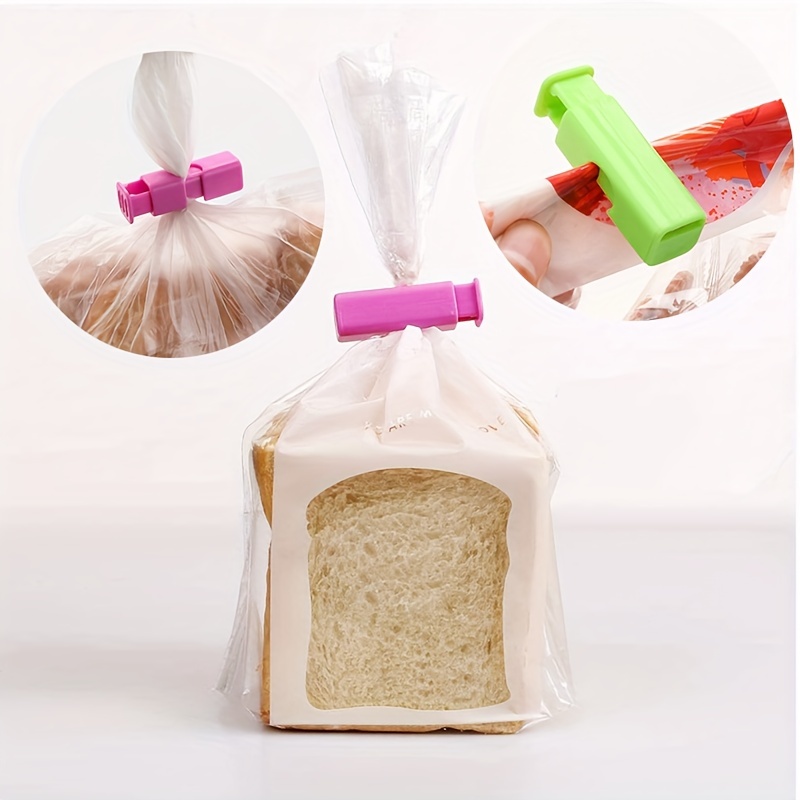 12pcs Bread Bag Clips, Bagel Bag Clips, Sealing Clip, Easy Squeeze & Lock,  For Sealing Various Bags, Home Kitchen Supplies