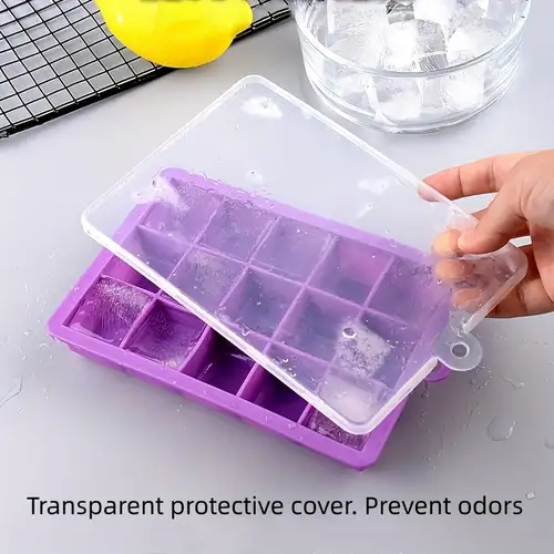 Silicone Ice Trays For Freezer, Stackable Ice Cube Tray With Lid, Bin &  Scoop, Durable Ice Mold Making 64pcs Ice Chilling Cocktail Whiskey Tea  Coffee
