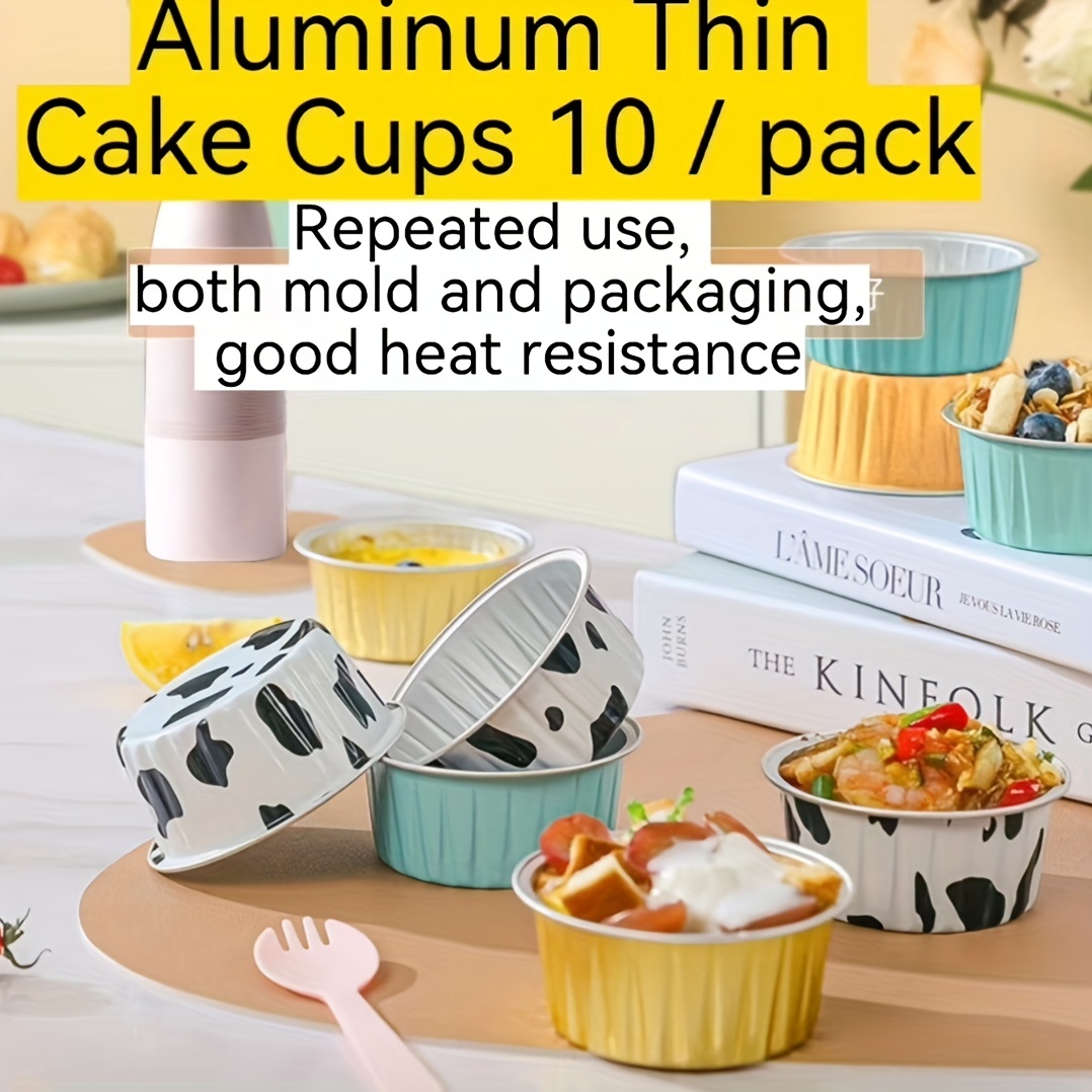 Aluminum Cupcake Liner, 3.5 Ounce 100Pcs Disposable Aluminum Foil
