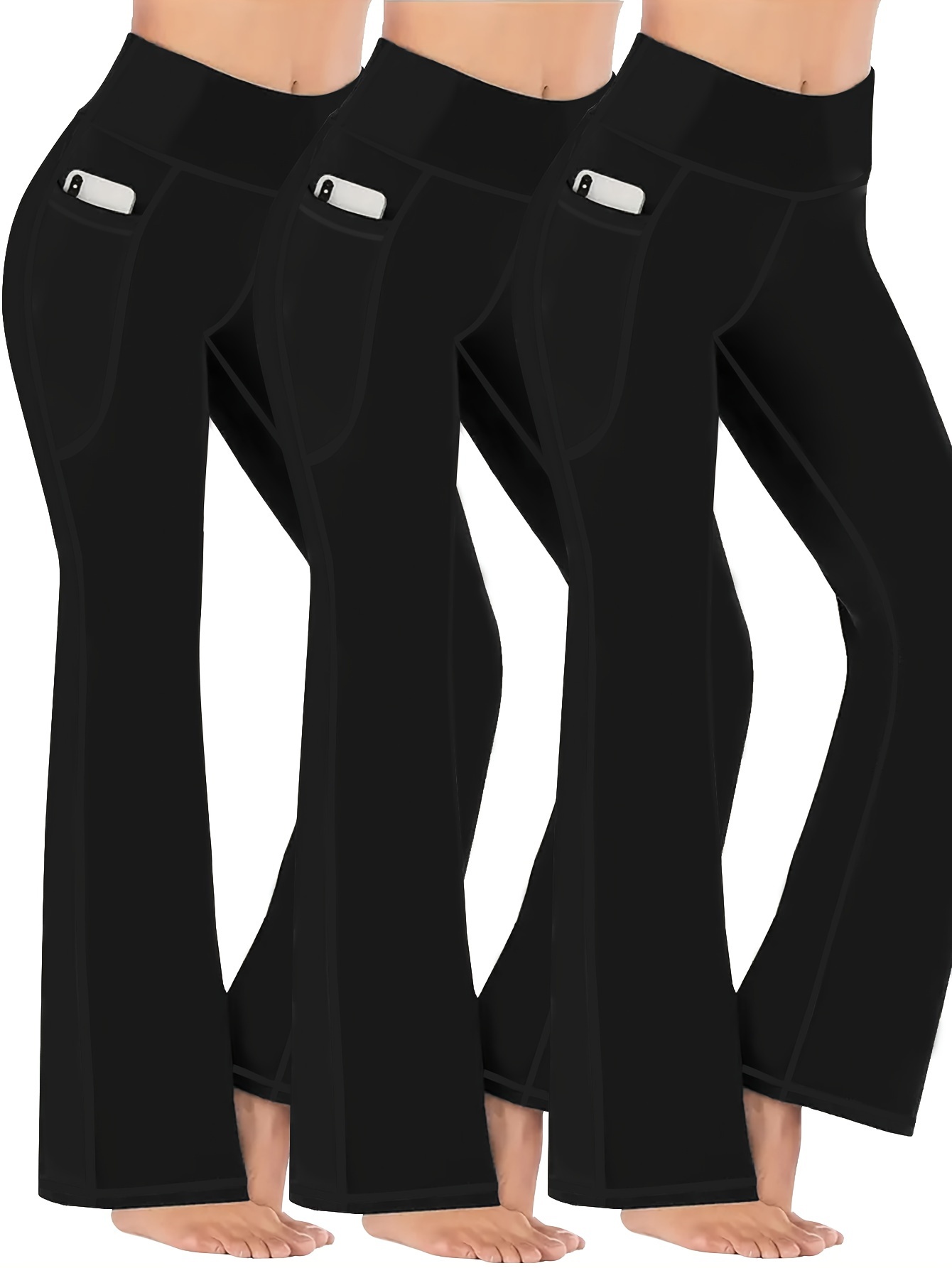 Cotton Yoga Pants with Pockets for Women Plus Size Yoga Pilates Trousers  Sports Leg Flared Leggings Yoga Pants