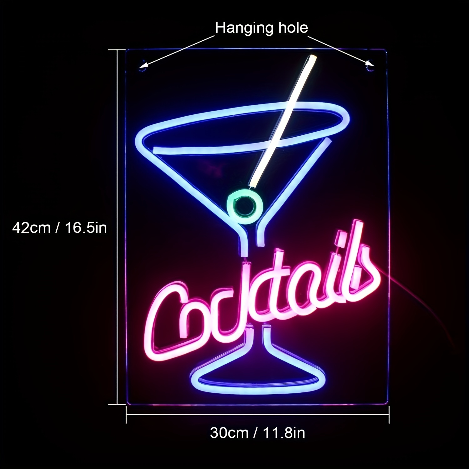 Cocktails Cup LED Neon Sign Art Wall Lights for Bar Club Bedroom Windows Glass Hotel Pub Cafe Wedding Birthday Party Gifts