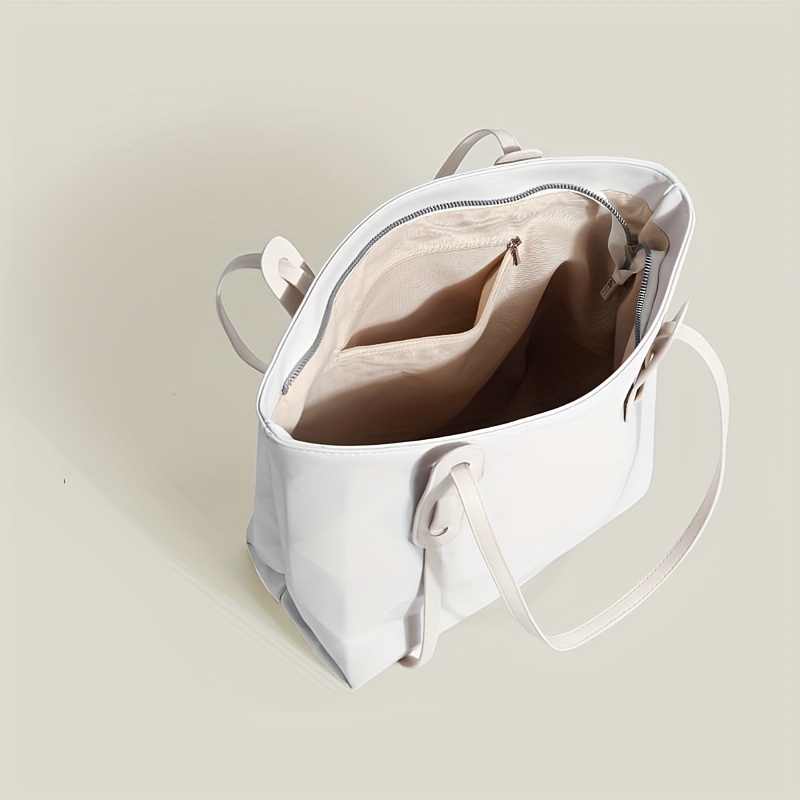 Simple Faux Leather Tote Bag Large Capacity Shoulder Bag Casual Commuter  Handbags - Bags & Luggage - Temu Belgium