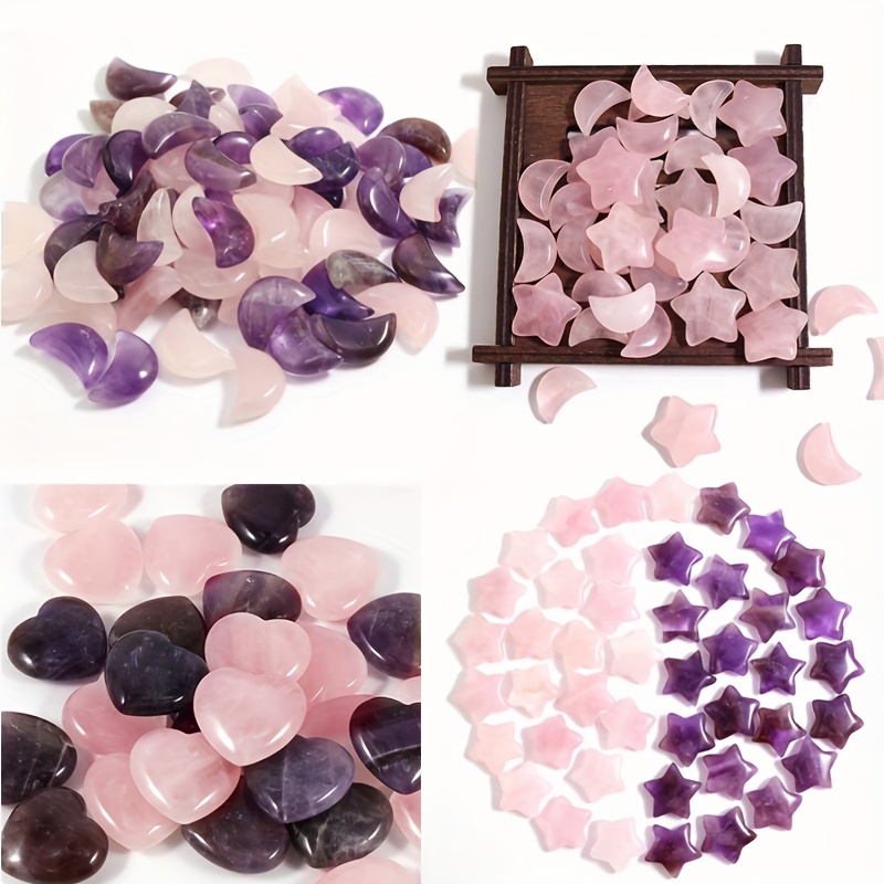 Natural Crystal Mushroom/heart/moon/star 4 Kinds Of - Temu