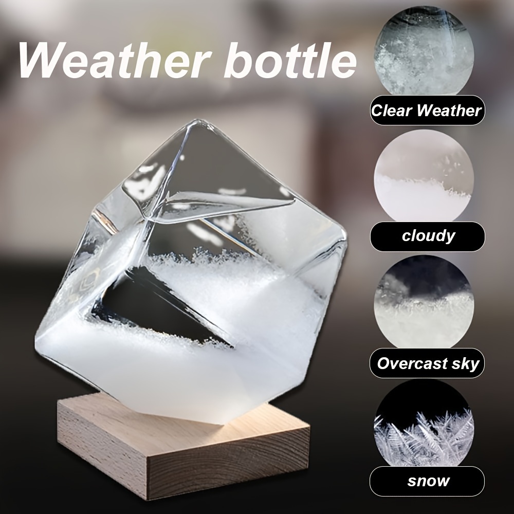 Crystal Transparent Storm Glass Bottle Barometer Bottles Weather Forecast  Stylish Desktop Water Drop Weather Station Gift Decor