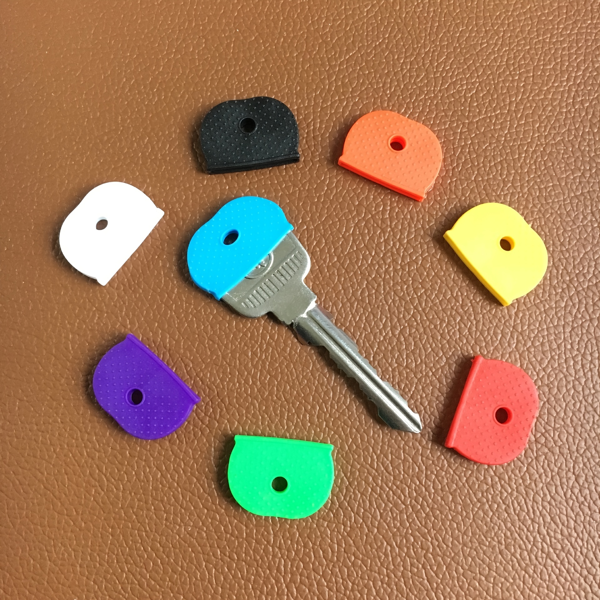 32pcs Silicone Elastic Key Caps Set Flexible Key Covers Key Identifier Tag  Covers For Easy Identifying Door Keys