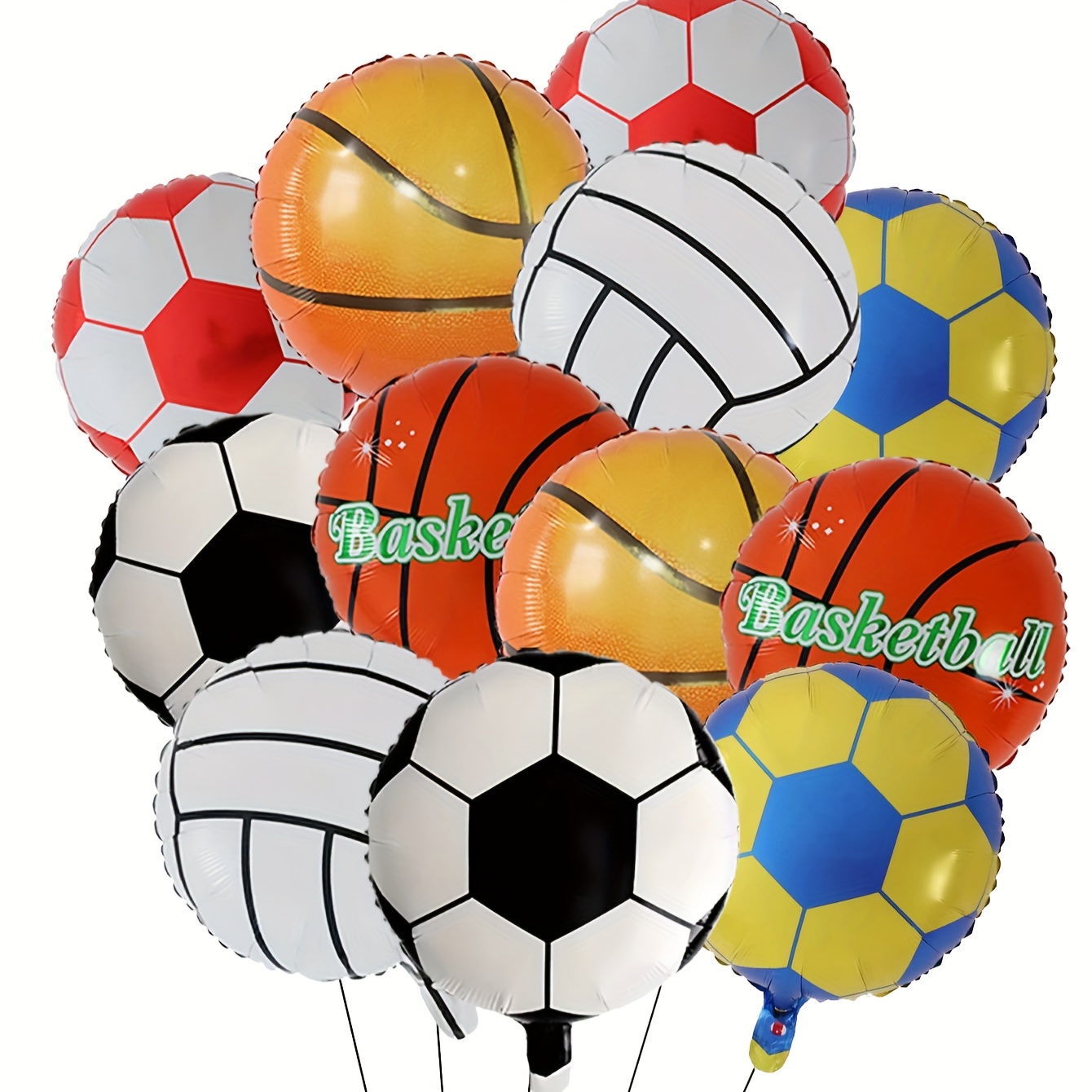 6 Uds Globos Papel Aluminio Números Globos Fútbol Balón - Temu