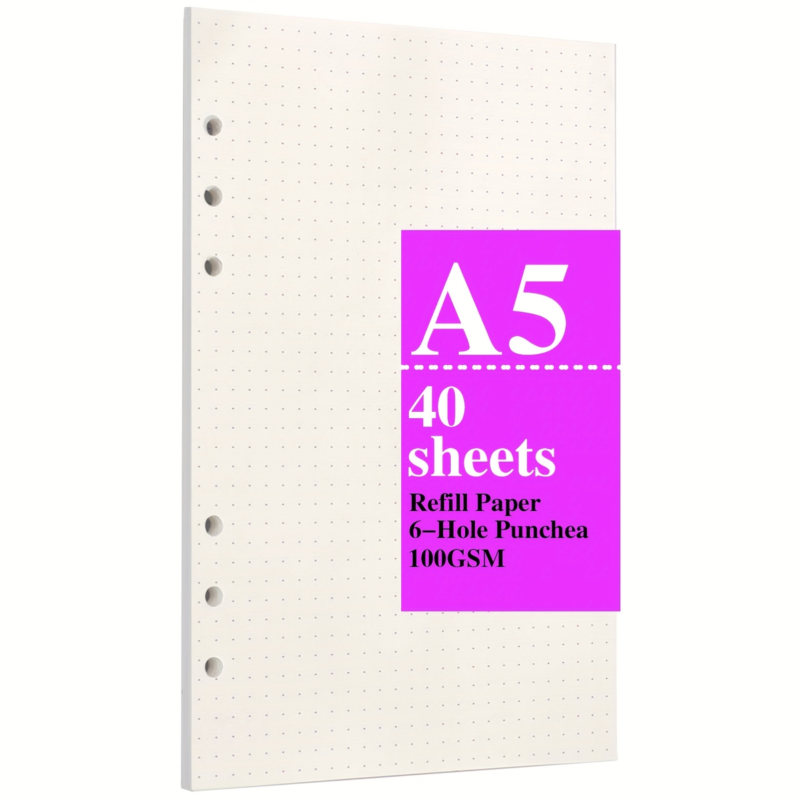  A5 Daily Planner Refill, 6 Ring Binder Inserts, A5