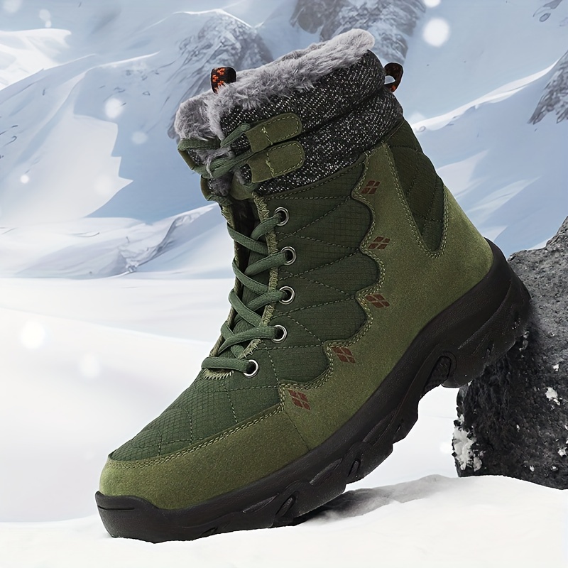 Winter Snow Boots Women's Fleece Lined Thermal Hiking Boots - Temu