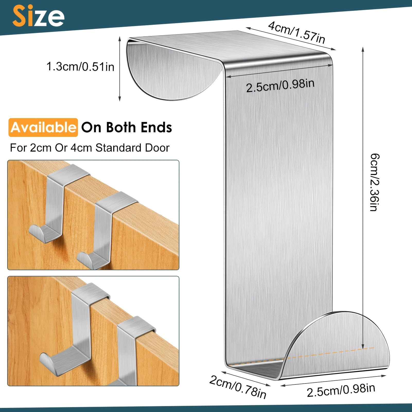 Stainless Steel Z hooks Flat Hooks Behind Kitchen Doors - Temu