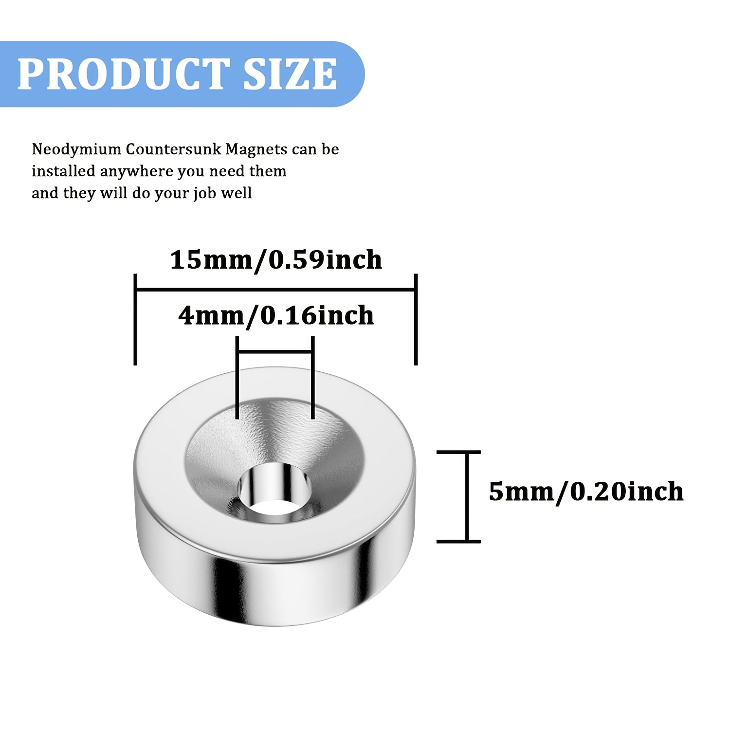 50Pcs Super Strong Neodymium Magnets Disc, 15 x 3mm Decorative