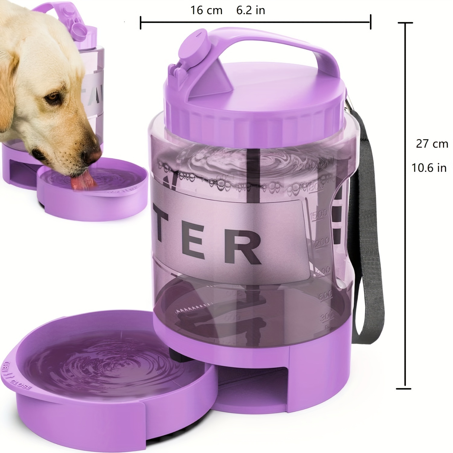 portable dog water bottle built in bowl leakproof large Temu Canada