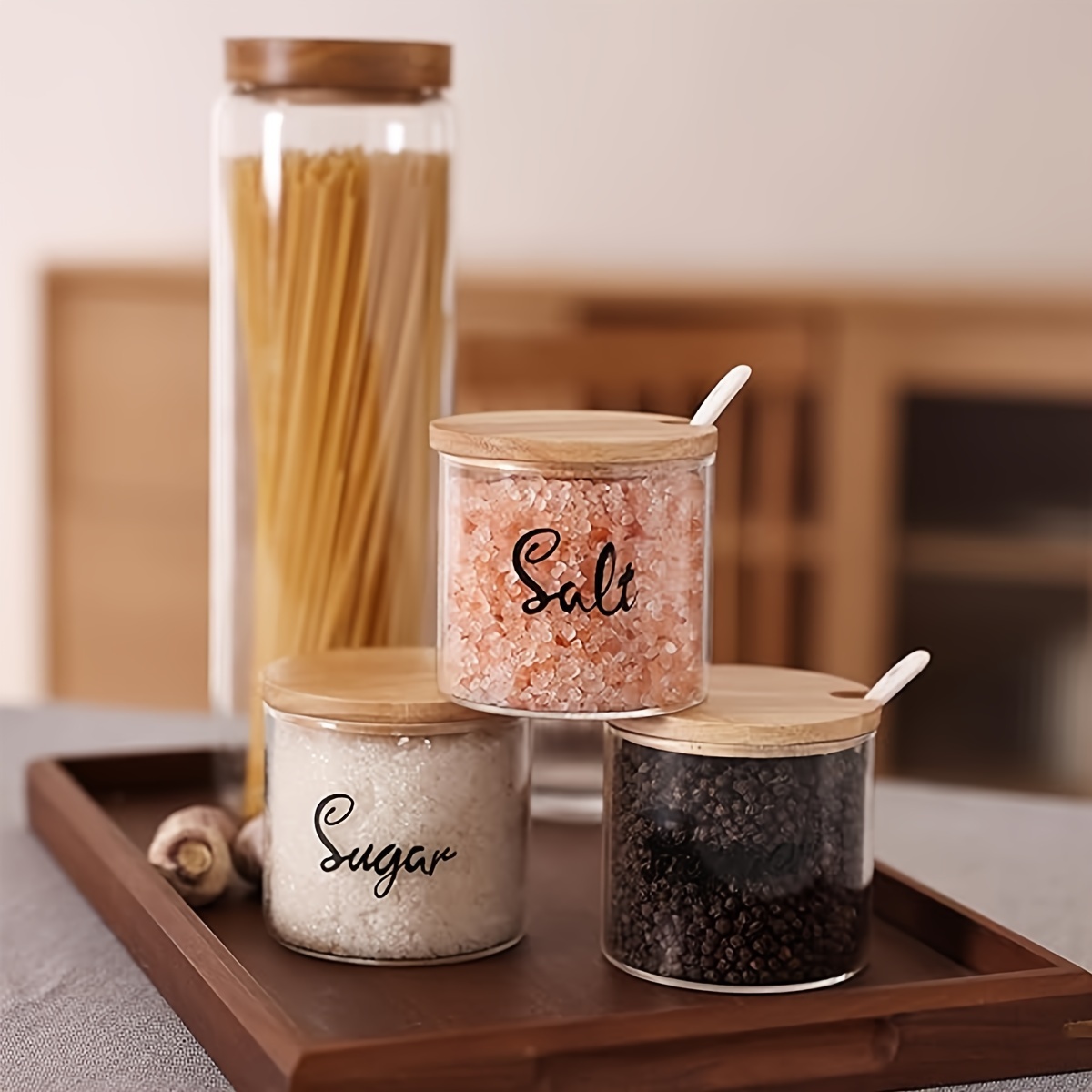 JEKMOS Glass Kitchen Seasoning Jar with Airtight Lids,Sugar Bowl/Salt – YQF