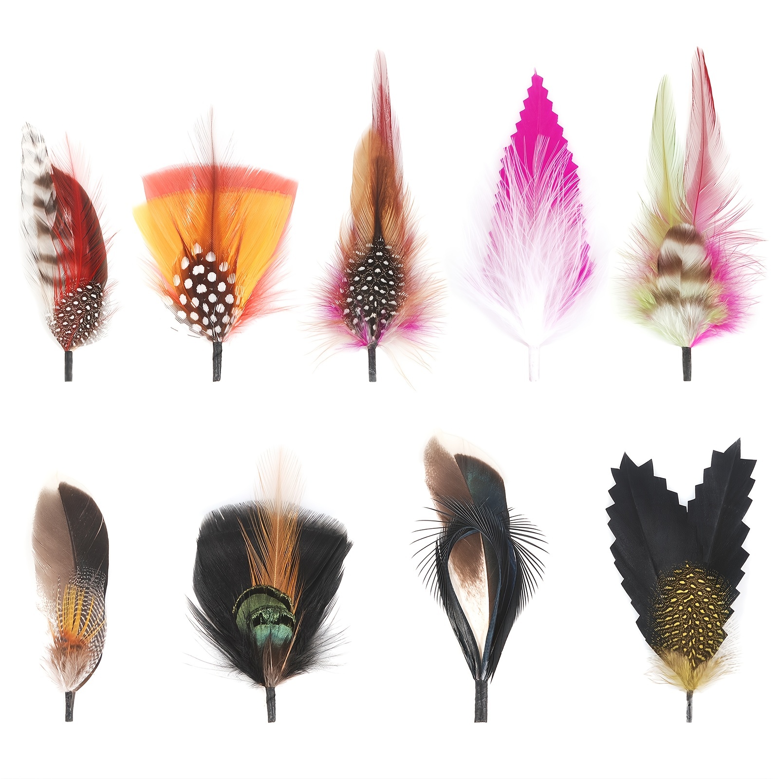 20 Pcs Hat Feathers Assorted Feathers for Fedora Hats Colorful Real Feathers  Accessories for Men Women (Classic Style)