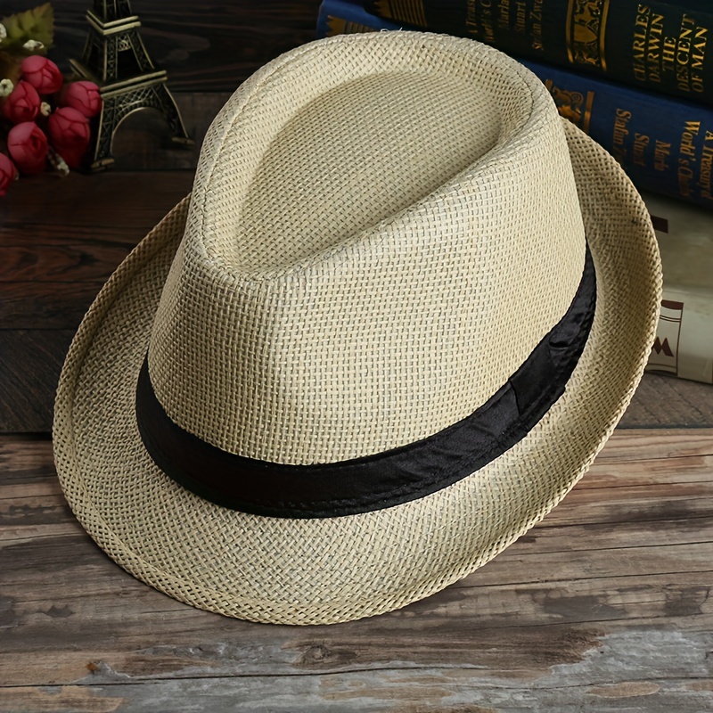 Summer Hat Men Straw Woven Sunshade Breathable Hat Sunscreen Sun
