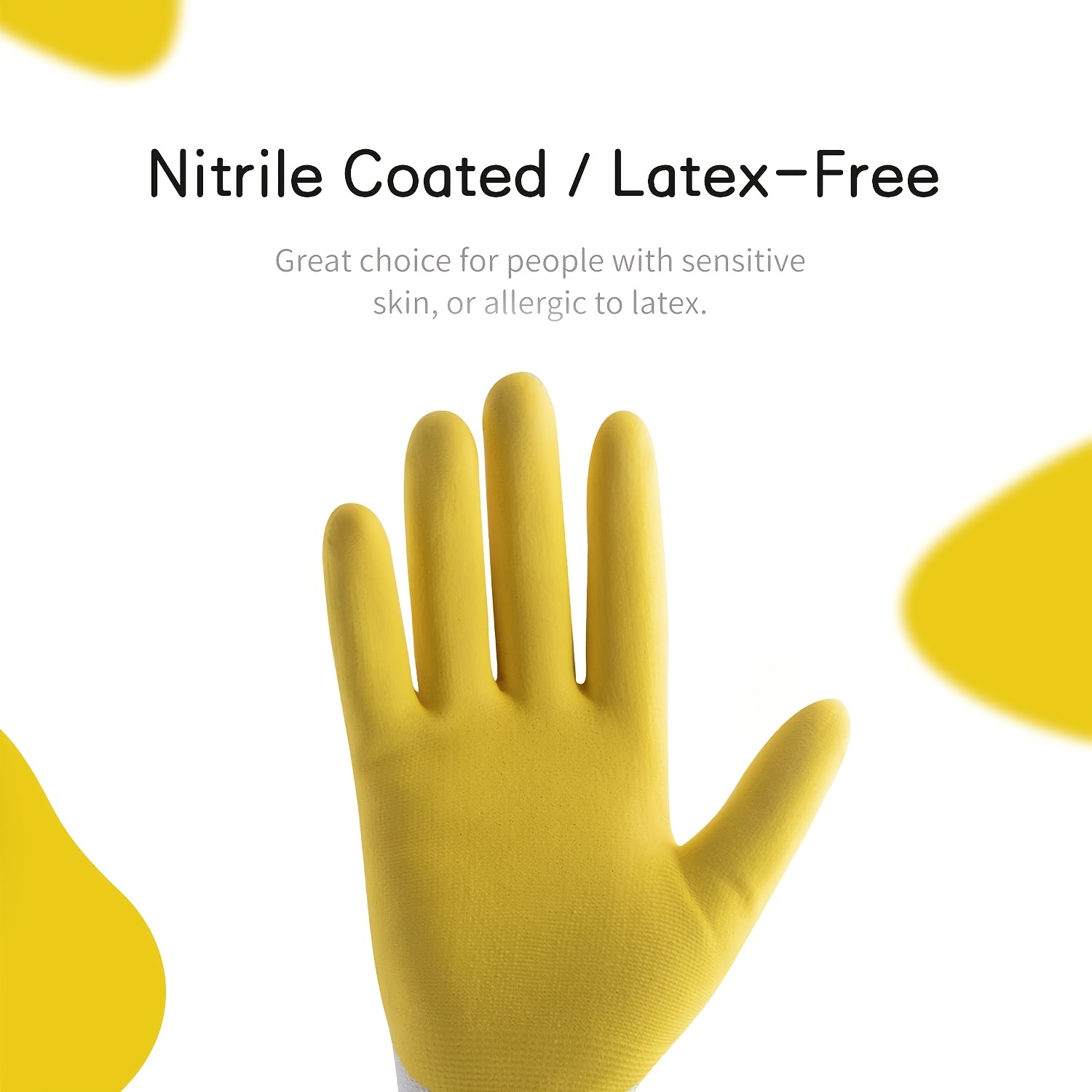 Guantes de trabajo de jardinería amarillos (pequeños) | Protección de  revestimiento de nitrilo