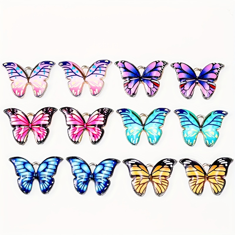 Colorful Butterfly Charms Pendant Enamel Metal Small Charms - Temu