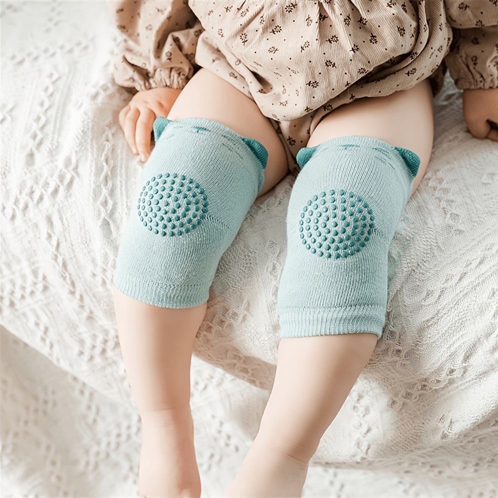 Baby Crawling Anti-Slip Knee and Anti Slip Baby Boys Girls Socks Best Infant Gift, Unisex Baby Toddlers Kneepads (Blue Pink Grey)