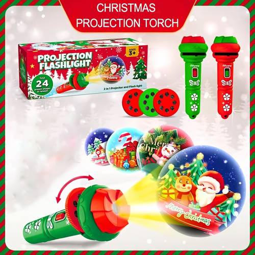 Children's Projection Flashlight Glowing Projector Lamp For Baby Christmas Toys Halloween Children's Gift