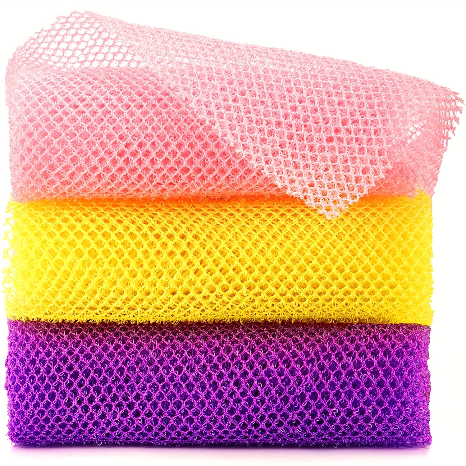 3/6pcs African Exfoliating Net Colorful African Net Cloth Long Net Sponge  Body Scrubber Shower Bath Cloth for Skin Smoother - AliExpress