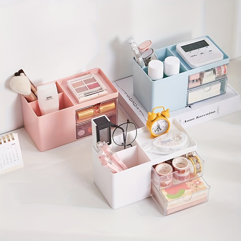 Plastic Cosmetic Storage Box Simple Drawer Type Multi grid - Temu