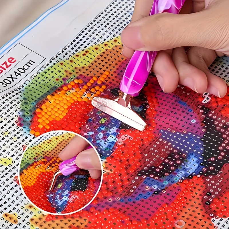 Diamond Painting Pen, Handmade Resin Diamond Painting Pens with Glue Clay and Various Tips, More Comfortable and Faster, 5D Diamond Painting Tools